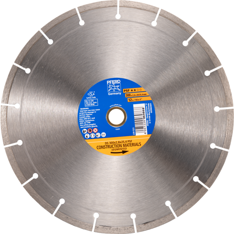 PFERD Diamantwerkzeuge für die Bauindustrie DS 300 x 2,8 x 20/25,4 PSF