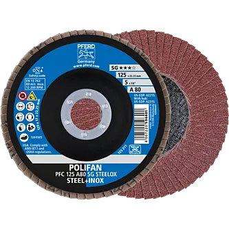 PFERD POLIFAN-Fächerscheiben PFC 125 A 80 SG STEELOX