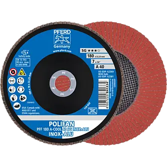 PFERD POLIFAN-Fächerscheiben PFF 180 A-COOL 40 SG INOX+ALU