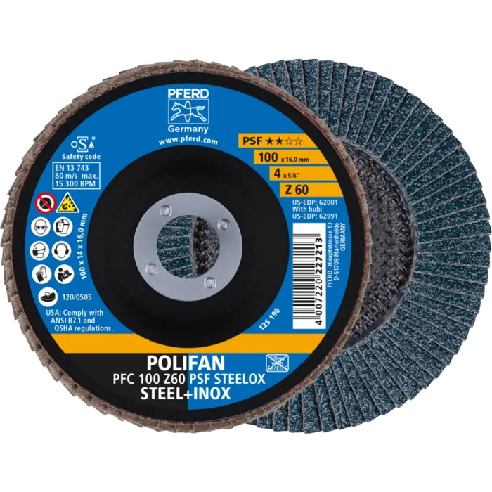 PFERD POLIFAN-Fächerscheiben PFC 100 Z 60 PSF STEELOX/16,0