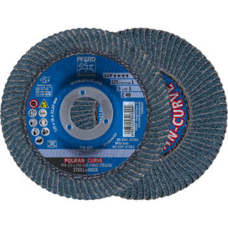 PFERD POLIFAN-Fächerscheiben PFR 125-L Z 40 SGP CURVE STEELOX