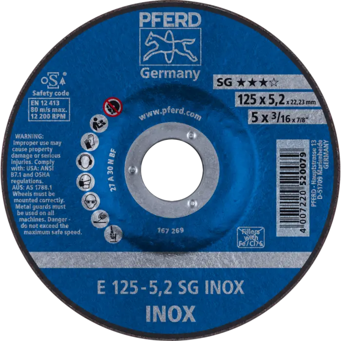 PFERD Schruppscheiben E 125-5,2 SG INOX
