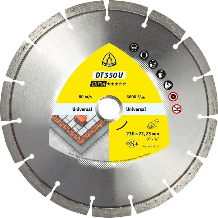 Klingspor - DT 350 U Diamanttrennscheibe X-LOCK, 115 x 2,4 x 22,23 mm 8 Segmente 33 x 2,4 x 10 mm, Standardverzahnung