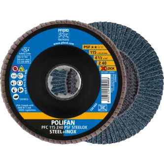 PFERD POLIFAN-Fächerscheiben PFC 115 Z 40 PSF STEELOX/X-LOCK