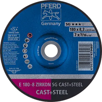 PFERD Schruppscheiben E 180-8 ZIRKON SG CAST+STEEL