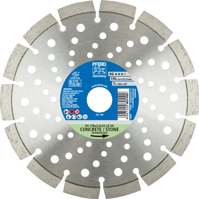 PFERD Diamantwerkzeuge für die Bauindustrie DS 178 x 2,6 x 22,23 SG
