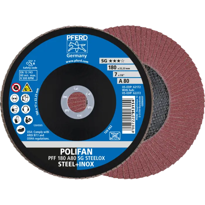 PFERD POLIFAN-Fächerscheiben PFF 180 A 80 SG STEELOX