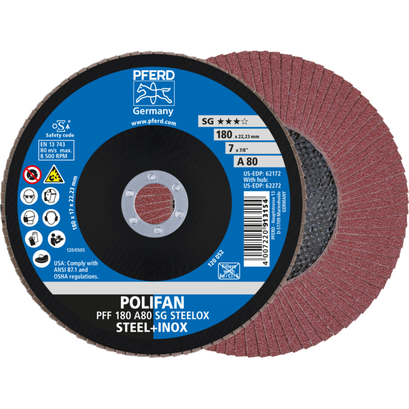 PFERD POLIFAN-Fächerscheiben PFF 180 A 80 SG STEELOX