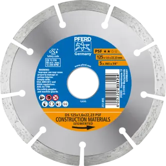 PFERD Diamantwerkzeuge für die Bauindustrie DS 125 x 1,6 x 22,23 PSF