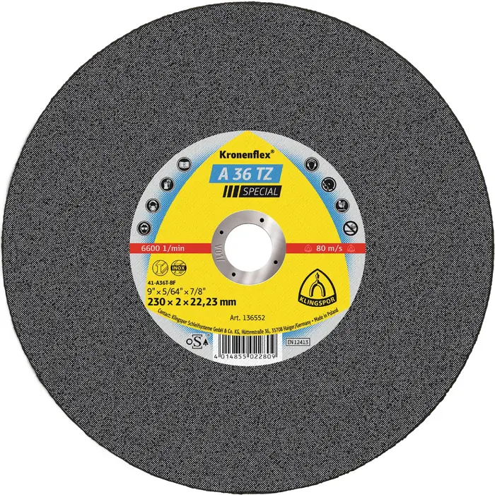 Klingspor - A 36 TZ Trennscheibe, 180 x 2 x 22,23 mm gerade