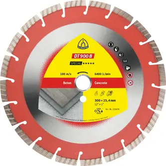 Klingspor - DT 900 B Diamanttrennscheibe, 400 x 3,6 x 25,4 mm 26 Segmente 40 x 3,6 x 12 mm, Standard Turbo