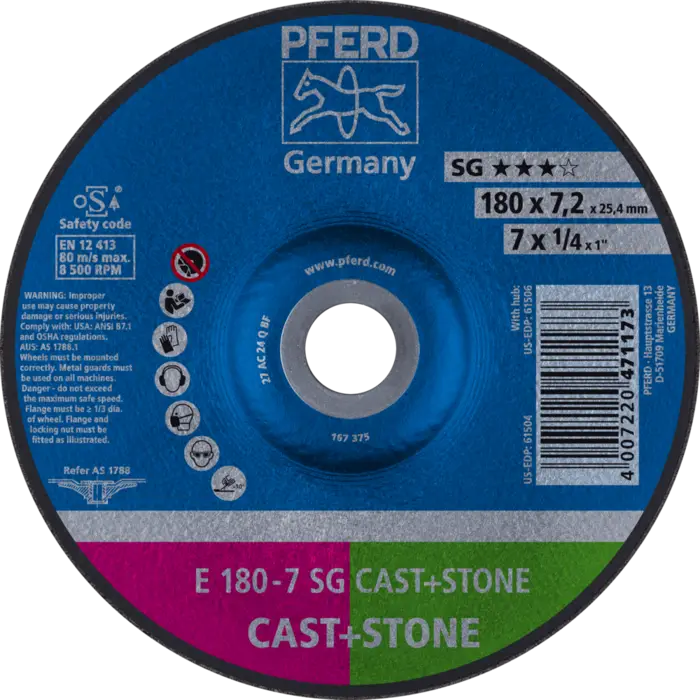 PFERD Schruppscheiben E 180-7 SG CAST+STONE