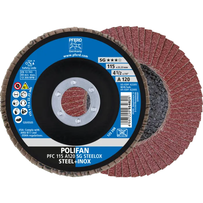 PFERD POLIFAN-Fächerscheiben PFC 115 A 120 SG STEELOX