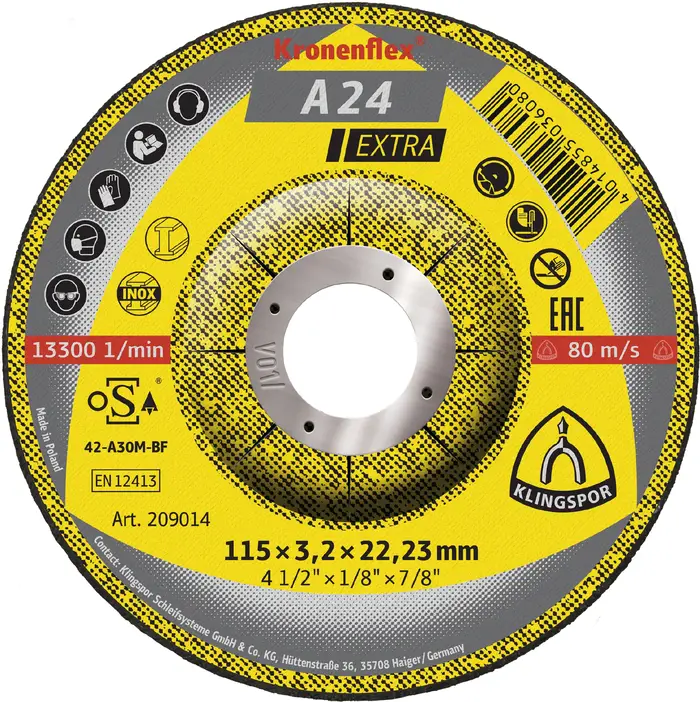 Klingspor - A 24 Extra Trennscheibe, 115 x 3,2 x 22,23 mm gekröpft