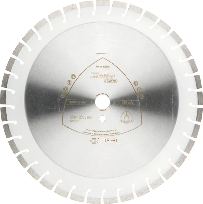 Klingspor - DT 600 U Diamanttrennscheibe, 350 x 3 x 25,4 mm 37 Segmente 24 x 3 x 10 mm, Kurzverzahnung
