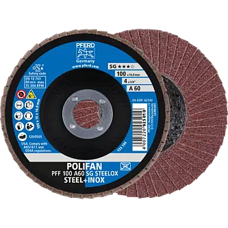 PFERD POLIFAN-Fächerscheiben PFF 100 A 60 SG STEELOX/16,0