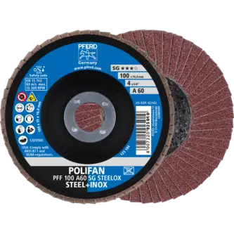 PFERD POLIFAN-Fächerscheiben PFF 100 A 60 SG STEELOX/16,0