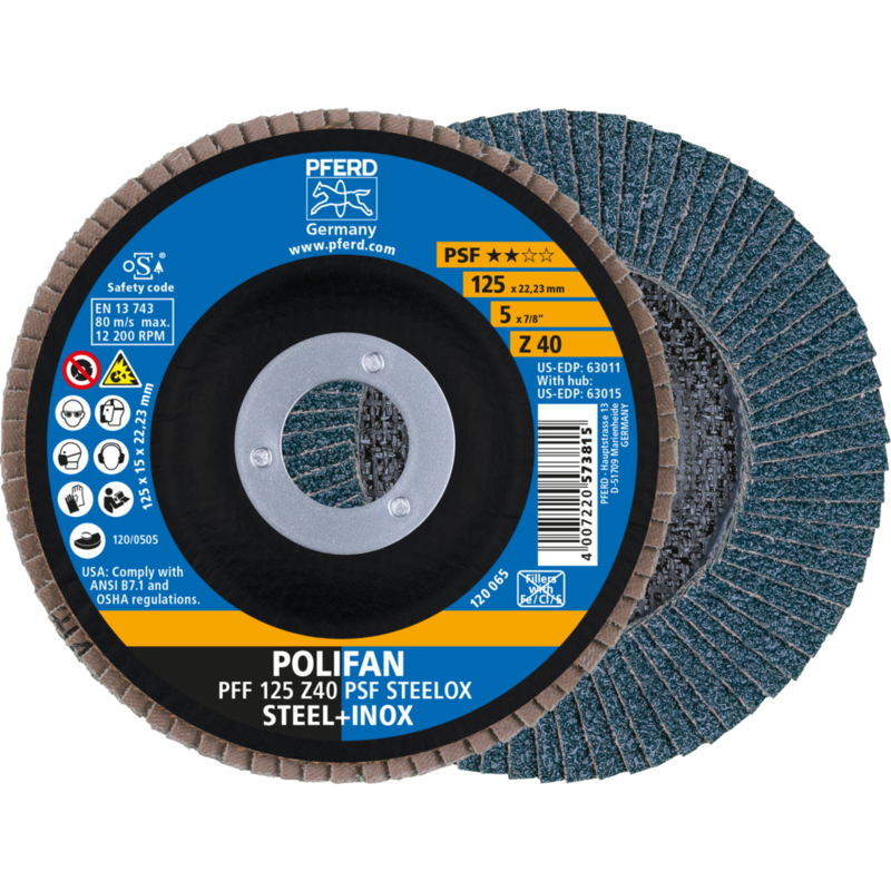 PFERD POLIFAN-Fächerscheiben PFF 125 Z 40 PSF STEELOX