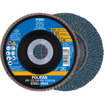 PFERD POLIFAN-Fächerscheiben PFF 125 Z 40 PSF STEELOX