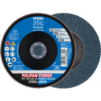 PFERD POLIFAN-Fächerscheiben PFF 180 Z 60 SG POWER STEELOX