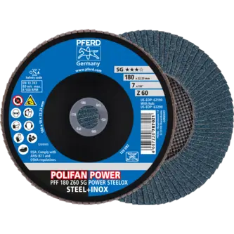 PFERD POLIFAN-Fächerscheiben PFF 180 Z 60 SG POWER STEELOX