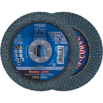 PFERD POLIFAN-Fächerscheiben PFR 150-M Z 40 SGP CURVE STEELOX