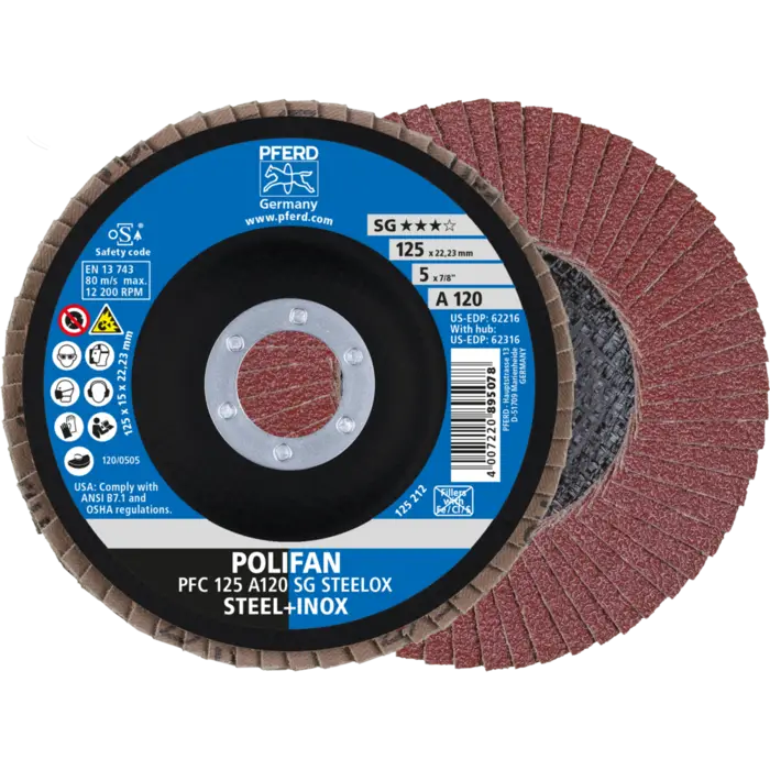 PFERD POLIFAN-Fächerscheiben PFC 125 A 120 SG STEELOX