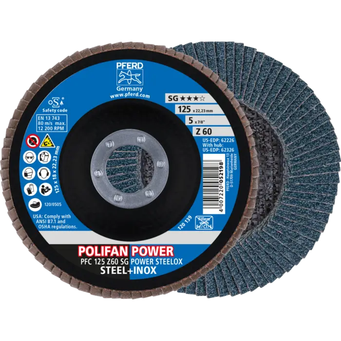 PFERD POLIFAN-Fächerscheiben PFC 125 Z 60 SG POWER STEELOX