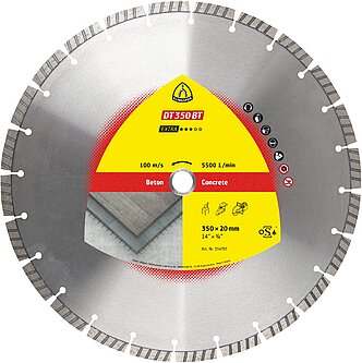 Klingspor - DT 350 BT Diamanttrennscheibe, 300 x 2,8 x 25,4 mm 21 Segmente 40 x 2,8 x 10 mm, Standard Turbo