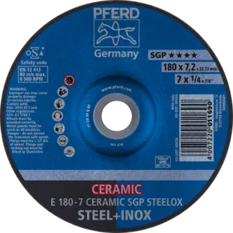 PFERD Schruppscheiben E 180-7 CERAMIC SGP STEELOX
