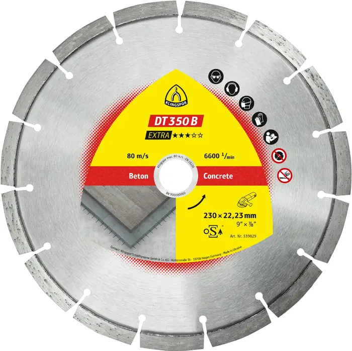Klingspor - DT 350 B Diamanttrennscheibe, 150 x 2,4 x 22,23 mm 11 Segmente 33 x 2,4 x 10 mm, Standardverzahnung