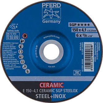 PFERD Schruppscheiben E 150-4,1 CERAMIC SGP STEELOX