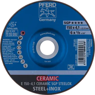 PFERD Schruppscheiben E 150-4,1 CERAMIC SGP STEELOX