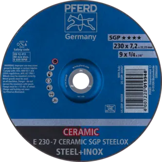 PFERD Schruppscheiben E 230-7 CERAMIC SGP STEELOX