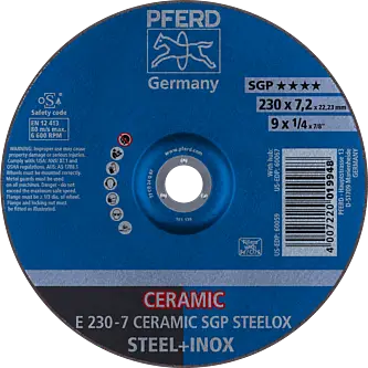 PFERD Schruppscheiben E 230-7 CERAMIC SGP STEELOX