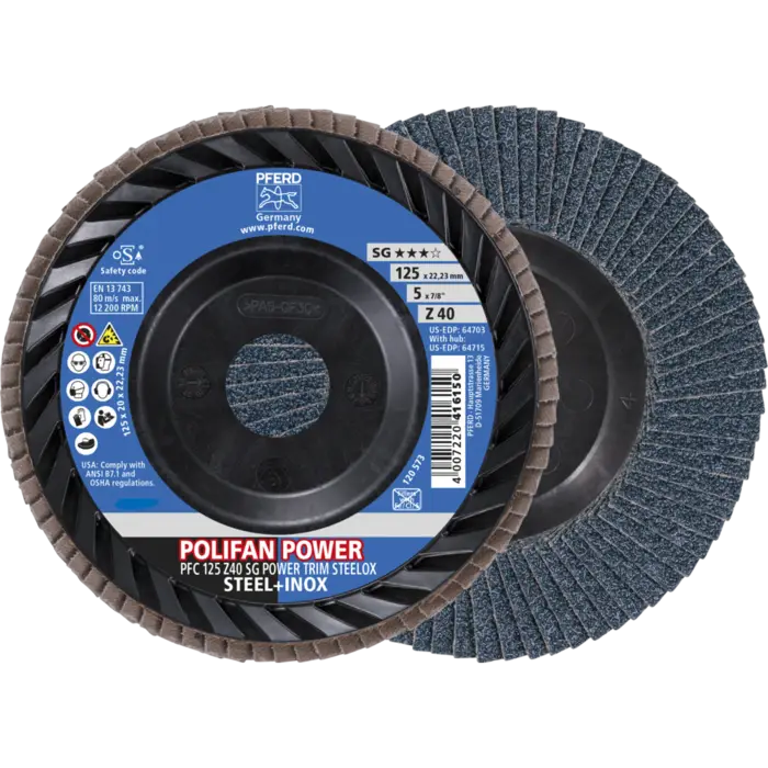 PFERD POLIFAN-Fächerscheiben PFC 125 Z 40 SG POWER TRIM STEELOX