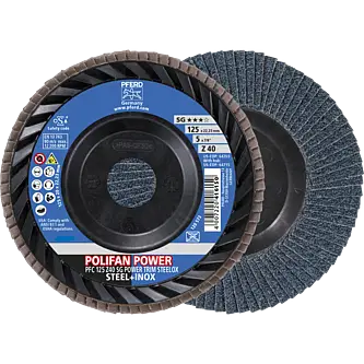 PFERD POLIFAN-Fächerscheiben PFC 125 Z 40 SG POWER TRIM STEELOX