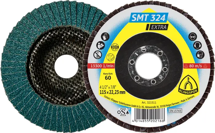 Klingspor - SMT 324 Schleifmopteller, 115 x 22,23 mm Korn 60 gewölbt