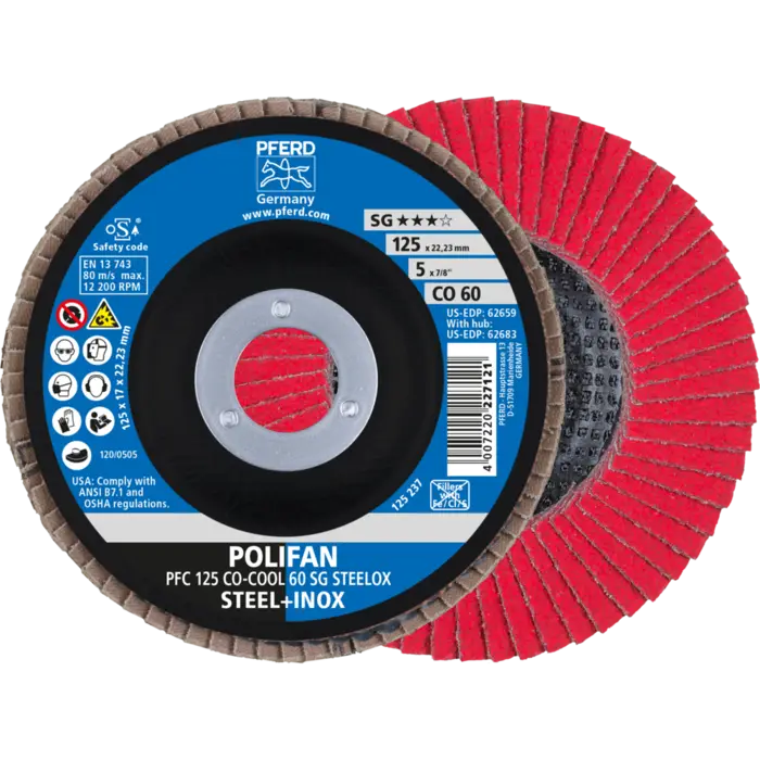 PFERD POLIFAN-Fächerscheiben PFC 125 CO-COOL 60 SG STEELOX