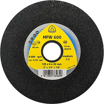 Klingspor - MFW 600 UNITIZED WHEEL Kompaktscheibe, 125 x 6 x 22 mm Medium Siliziumkarbid