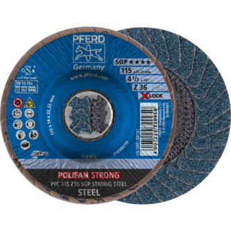PFERD POLIFAN-Fächerscheiben PFC 115 Z 36 SGP STRONG STEEL/X-LOCK