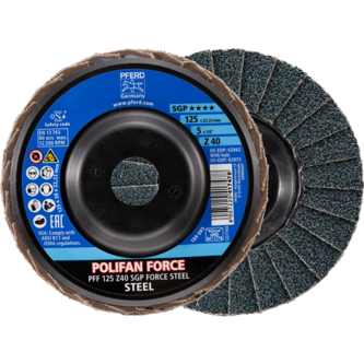 PFERD POLIFAN-Fächerscheiben PFF 125 Z40 SGP FORCE STEEL