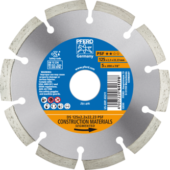 PFERD Diamantwerkzeuge für die Bauindustrie DS 125 x 2,2 x 22,23 PSF