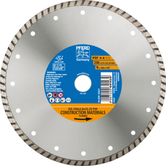 PFERD Diamantwerkzeuge für die Bauindustrie DG 230 x 2,6 x 22,23 PSF (ZA)