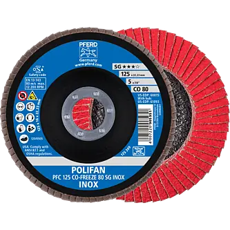 PFERD POLIFAN-Fächerscheiben PFC 125 CO-FREEZE 80 SG INOX