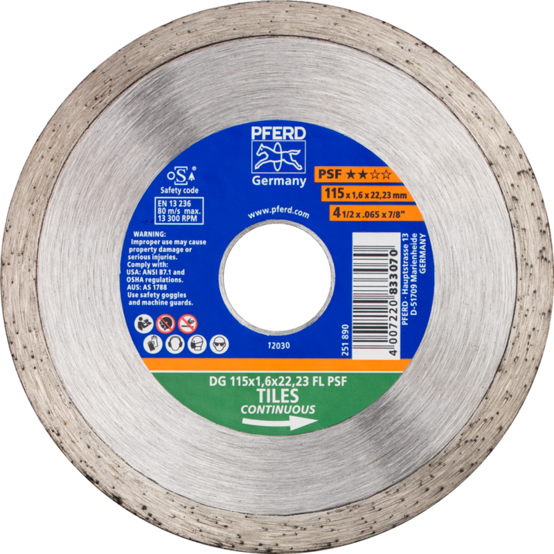 PFERD Diamantwerkzeuge für die Bauindustrie DG 115 x 1,6 x 22,23 FL PSF (ZA)