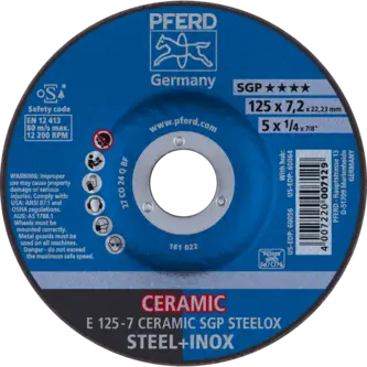 PFERD Schruppscheiben E 125-7 CERAMIC SGP STEELOX