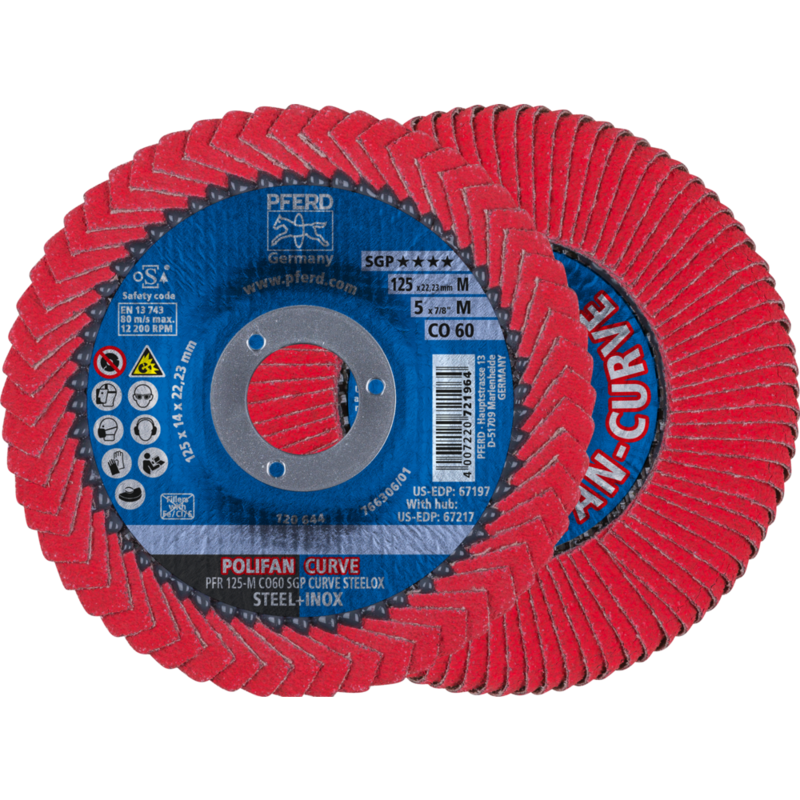 PFERD POLIFAN-Fächerscheiben PFR 125-M CO 60 SGP CURVE STEELOX