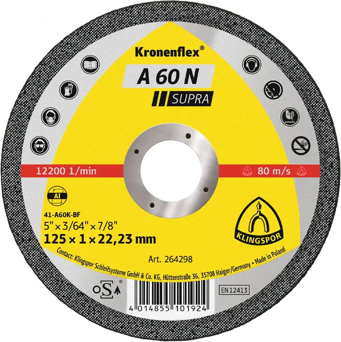 Klingspor - A 60 N Trennscheibe, 115 x 1 x 22,23 mm gerade