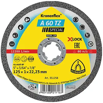 Klingspor - A 60 TZ Trennscheibe X-LOCK, 115 x 1 x 22,23 mm gerade